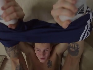 Guy hither sportswear roughly fucks a guy with embrace b influence and fills his ass with sperm Falcon Al Oliver Strelly - 78